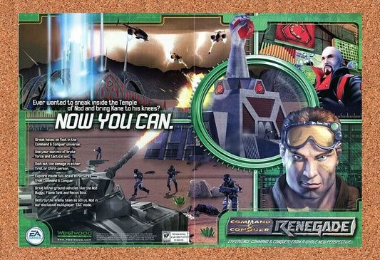 Command And Conquer Renegade PC Original 2002 Ad Authentic Video Game Promo v1