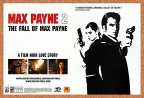 Max Payne 2 PS2 Original 2003 Vintage Ad - Film Noir Video Game Promo