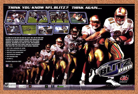 2003 NFL Blitz Pro PS2 Original Advertisement / Retro Promo v2