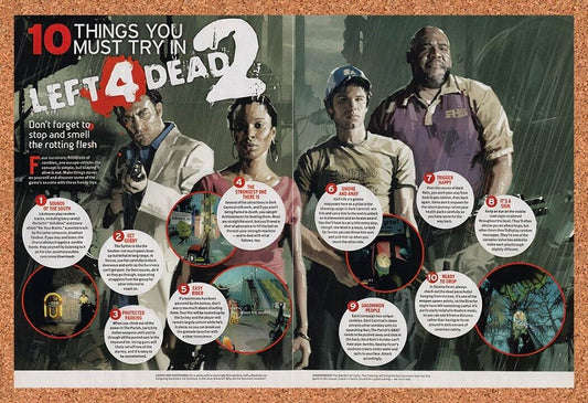 2009 Left 4 Dead 2 10 Things To Try In L4D2 Original Ad/ Retro Wall Art v1