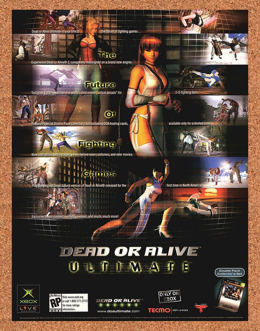 Original 2003 Dead Or Alive Ultimate Xbox Vintage Ad - Video Game Promo Wall Art