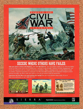 1996 Robert E Lee Civil War General PC Original Advertisement / Retro Promo v1