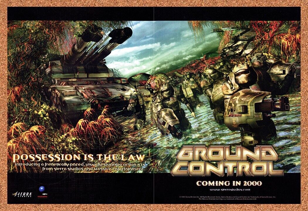Ground Control PC Original 2002 Print Ad Authentic Sierra Video Game Promo v2