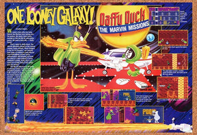 1993 Daffy Duck The Marvin Missions SNES Original Ad / Retro Wall Art v1