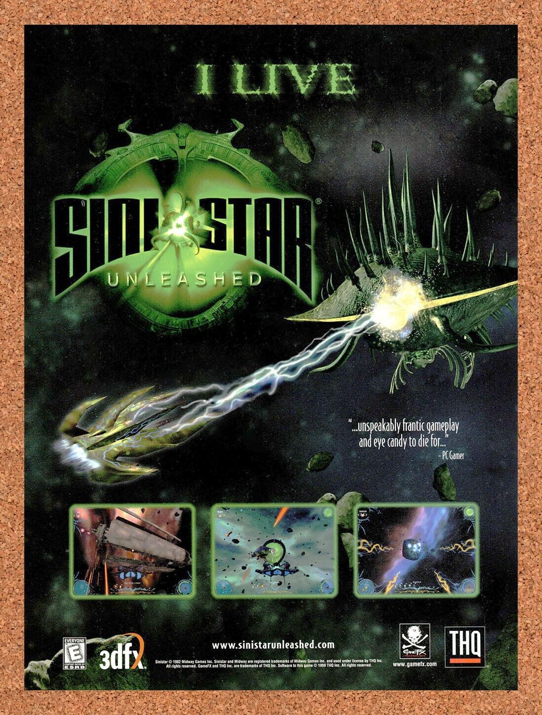 Sinistar Unleashed PC Original 1999 Ad Authentic Space Shooter Video Game Promo