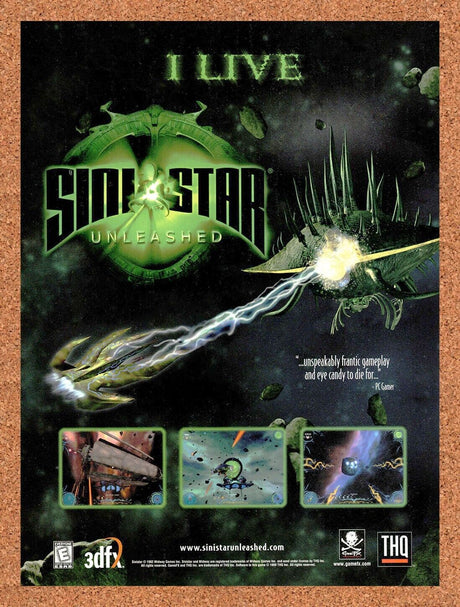 Sinistar Unleashed PC Original 1999 Ad Authentic Space Shooter Video Game Promo