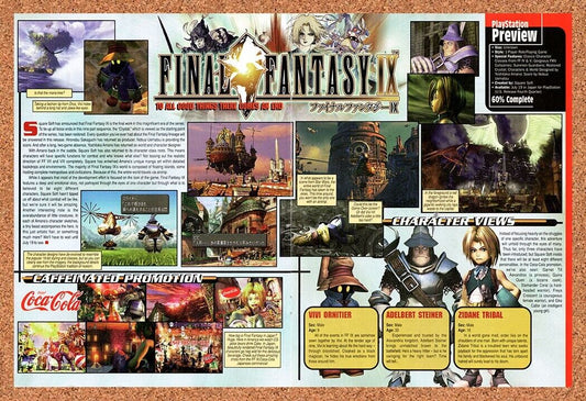 Final Fantasy IX PS1 Original 1999 Vintage Ad - Video Game Preview Promo