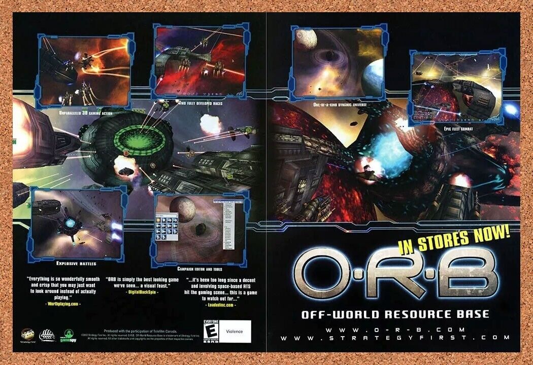 ORB PC Off-World Resource Base Original 2005 Ad Authentic Video Game Promo