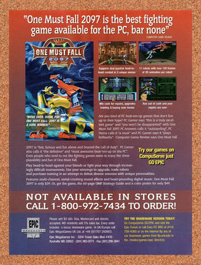 1995 One Must Fall 2097 PC Original Advertisement / Retro Wall Art v1