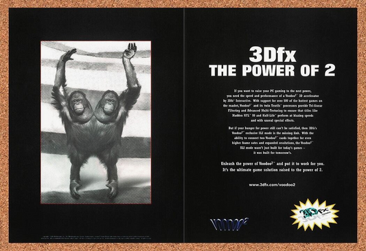 VooDoo 3DFX Original 1999 Ad Authentic Video Graphics Card Retro Tech Promo