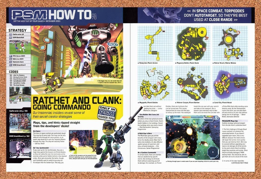 2003 Ratchet & Clank Going Commando PS2 Strategy Map Original Ad / Promo vr1