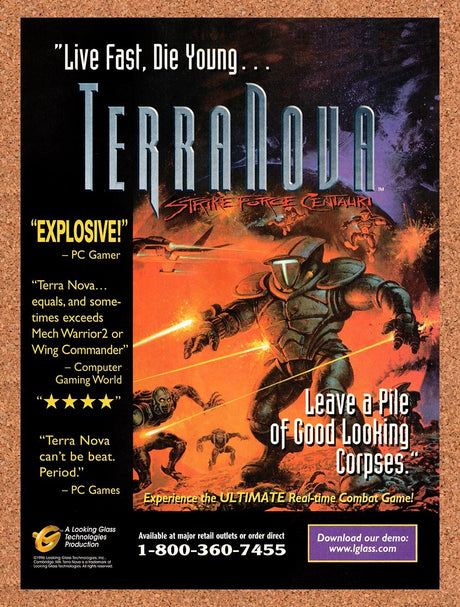1996 Terra Nova Strike Force Centauri PC Original Ad / Retro Wall Art v1