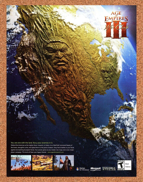Age Of Empires III War Chiefs PC Original 2006 Ad Authentic Video Game Promo