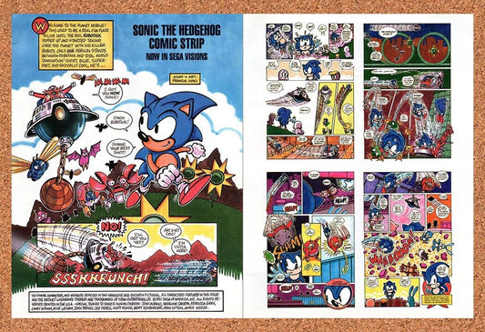 1991 Sonic Comic Strip Original Advertisement / Retro Wall Art v7