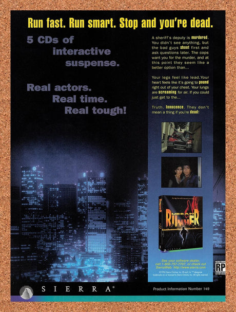 1996 Urban Runner PC Original Advertisement / Retro Promo v1