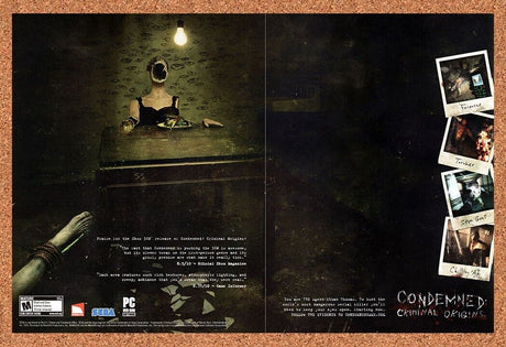 Condemned Criminal Origins Xbox 360 Original 2006 Vintage Ad - Video Game Promo