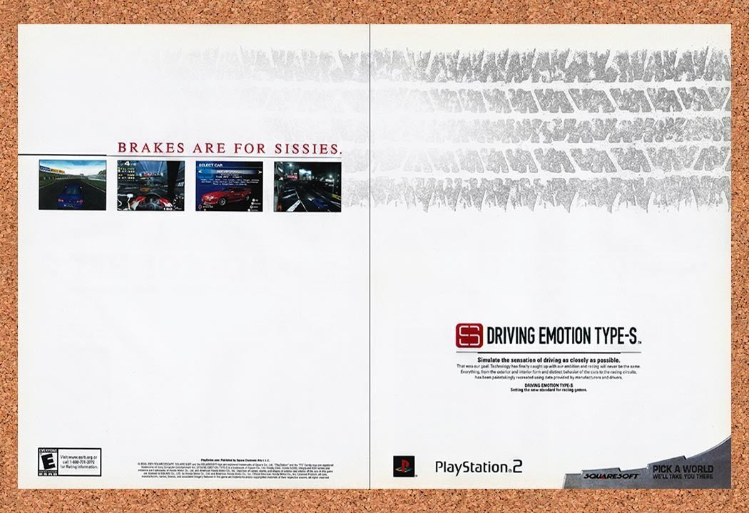 2001 Driving Emotion Type-S PS2 Original Advertisement / Retro Promo v1