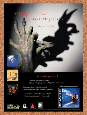 1999 Shadow Madness PS1 Original Advertisement / Retro Promo v3