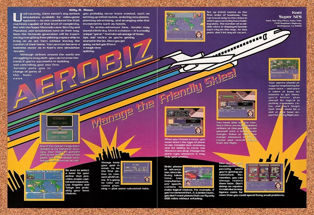 1993 Aerobiz NES Original Advertisement / Retro Promo vr1