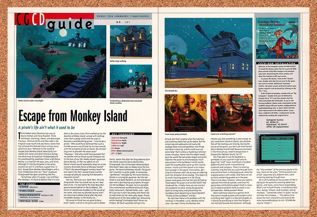 2000 Escape From Monkey Island PC Guide Original Advertisement / Retro Promo vr4
