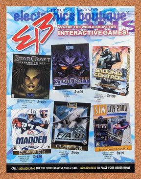 StarCraft PC Original 2002 Ad Authentic EB Games Blizzard Video Game Promo