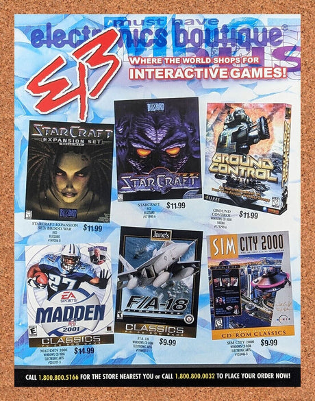 StarCraft PC Original 2002 Ad Authentic EB Games Blizzard Video Game Promo