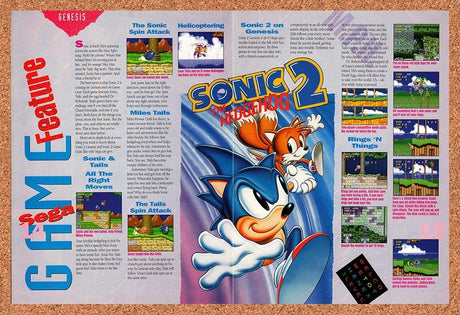 1992 Sonic 2 Genesis Original Advertisement / Retro Promo vr1