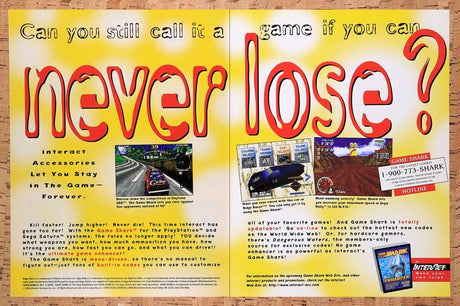1996 GameShark Video Game Enhancer Original Advertisement / Retro Wall Art v13