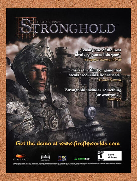 Stronghold PC Original 2004 Ad Authentic Firefly Studios RTS Video Game Promo