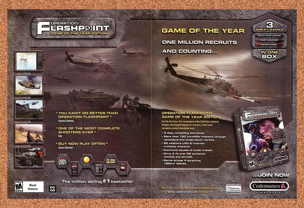 Operation Flashpoint GOTY Edition PC Original 2005 Ad Authentic Video Game Promo
