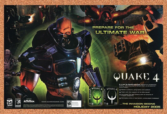 Quake IV PC Original 2004 Ad Authentic id Windows Video Game Promo Wall Art 1