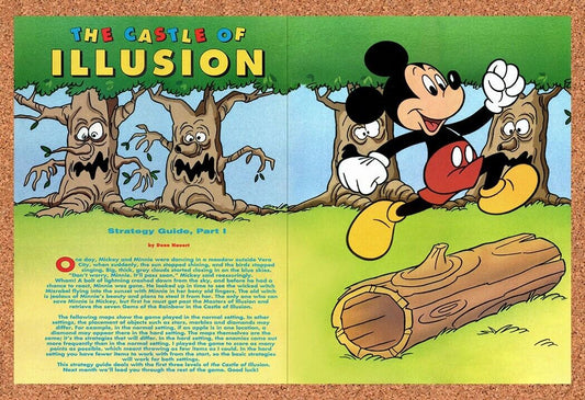 1990 Castle Of Illusion Mickey Mouse Master System Original Ad / Wall Art v1