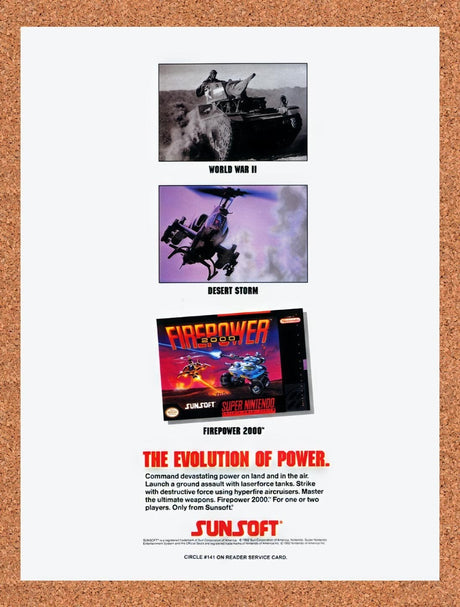 1992 Firepower 2001 SNES Original Advertisement / Retro Wall Art v2