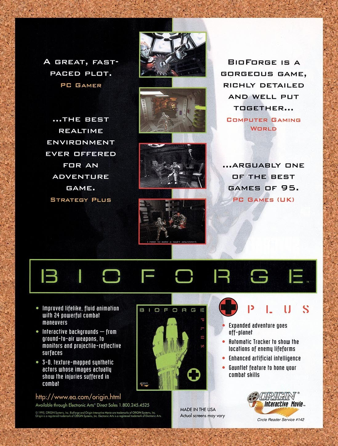 1996 Bioforge Plus PC Original Advertisement / Retro Promo v1