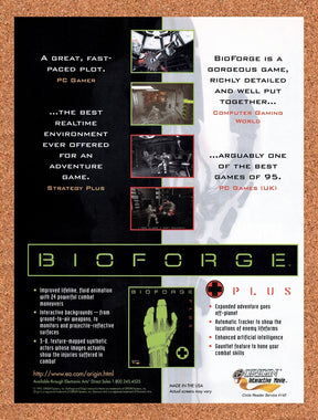 1996 Bioforge Plus PC Original Advertisement / Retro Promo v1