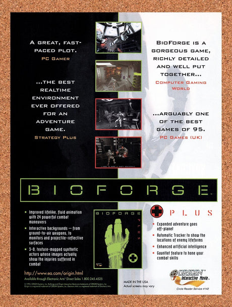 1996 Bioforge Plus PC Original Advertisement / Retro Promo v1