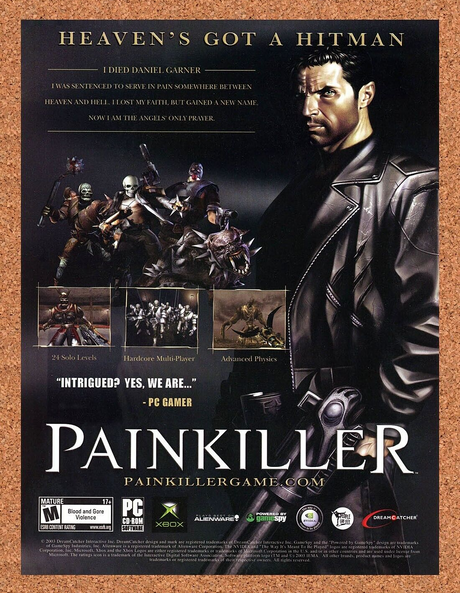 Painkiller Xbox Original 2007 Ad Authentic nVidia GameSpy Video Game Promo