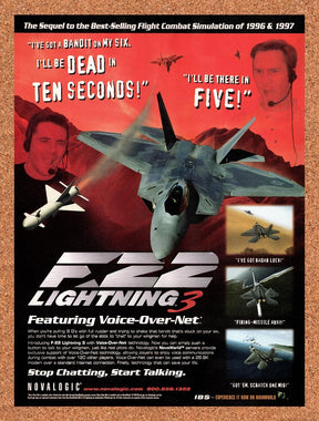 1999 F-22 Lightning 3 PC Original Advertisement / Retro Promo v1
