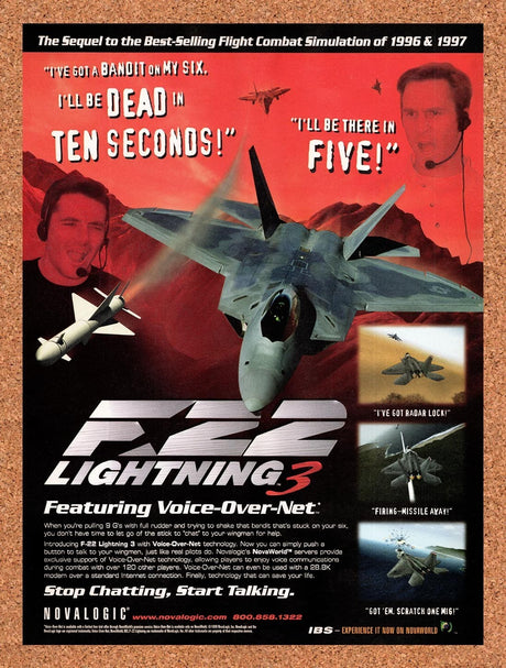 1999 F-22 Lightning 3 PC Original Advertisement / Retro Promo v1