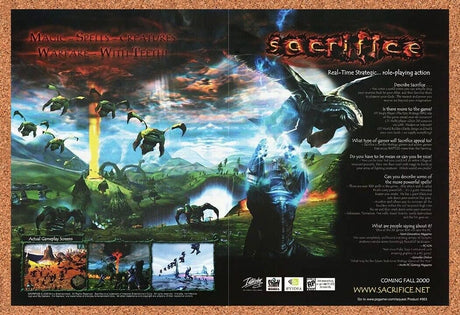 Sacrifice PC Original 2002 Ad Authentic Fantasy RPG RTS Video Game Promo v2