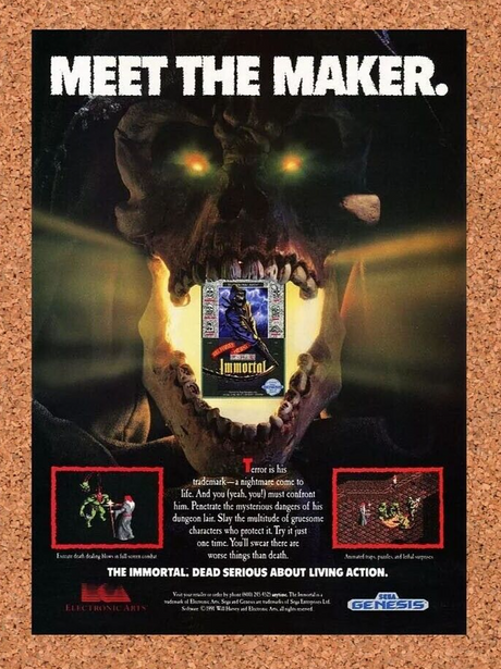 The Immortal Sega Genesis Original 1993 Ad Authentic Retro Video Game Promo