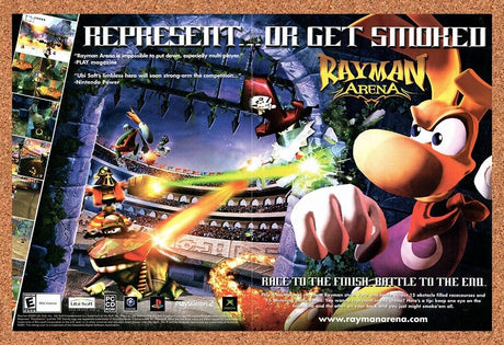 Rayman Arena PS2 Original 2004 Vintage Ad - Video Game Promo