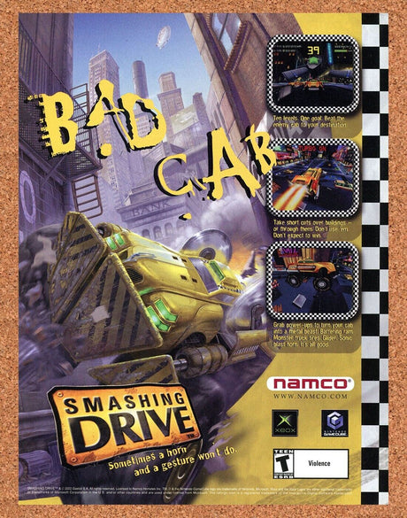 Smashing Drive Xbox Original 2002 Print Ad Authentic Namco Video Game Promo