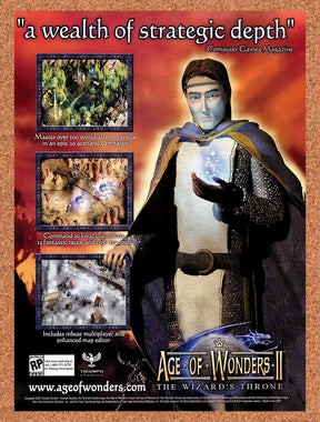 2002 Age Of Wonders II The Wizards Throne PC Original Advertisement / Promo v3