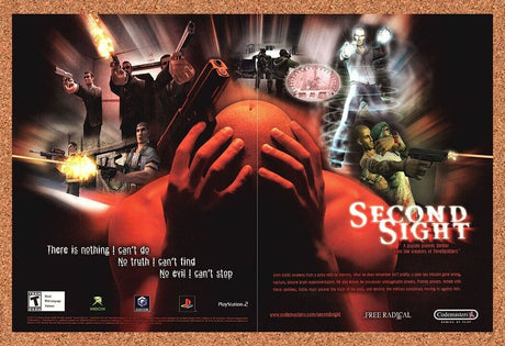 Original 2004 Second Sight PS2 Vintage Print Ad - Video Game Promo Wall Art 1