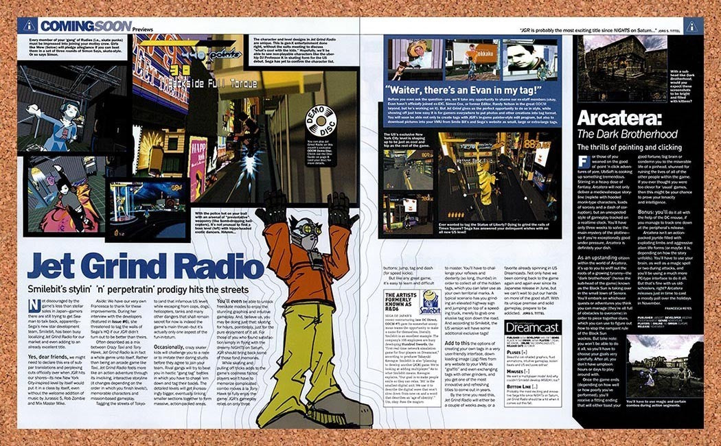2001 Jet Grind Radio Dreamcast Original Advertisement / Retro Promo vr2