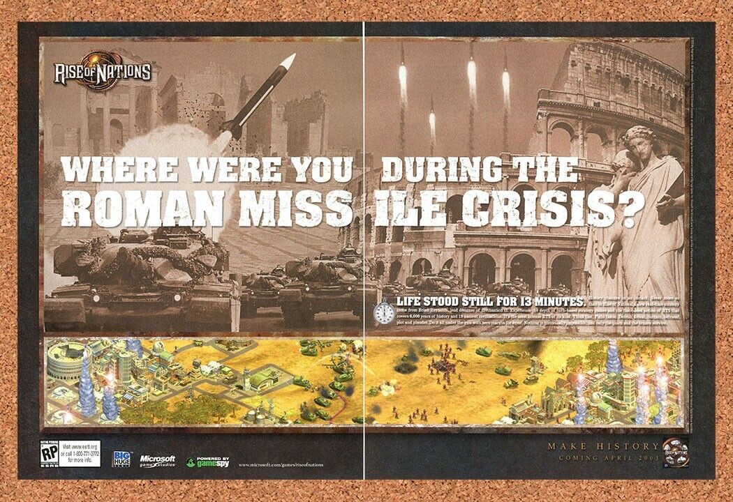Rise Of Nations PC Original 2004 Ad Authentic Historic RTS Video Game Promo