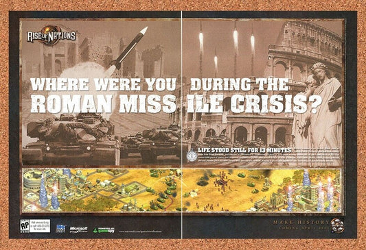 Rise Of Nations PC Original 2004 Ad Authentic Historic RTS Video Game Promo