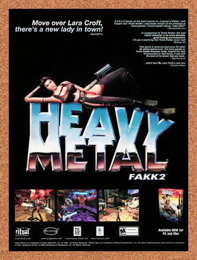 2000 Heavy Metal Fakk 2 PC Original Advertisement / Retro Promo v4