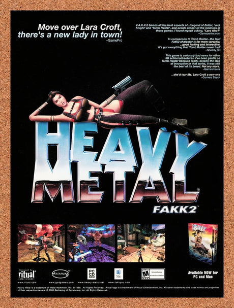 2000 Heavy Metal Fakk 2 PC Original Advertisement / Retro Promo v4